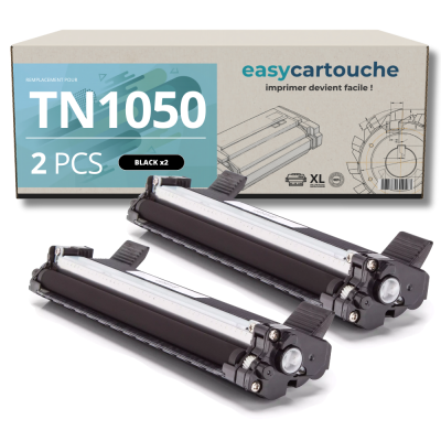 Pack 2 toners compatibles BROTHER TN-1050 noir